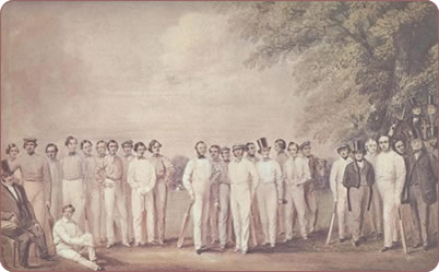Town and University teams of Cambridge 1847 by Felix (Permission of  MCC Museum)
